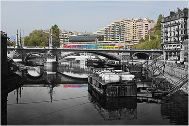 Le pont de la Coulouvrenière - 1865